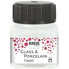 Kreul 16200 - Glass und Porcelain Classic, Porzellanfarben weiß 20,0 ml