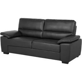 Beliani Couch Kunstleder 3-Sitzer Schwarz