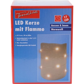 Trendline LED Kerze mit Flamme Ø 15 cm für Innen & Außen