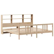 vidaXL Massivholzbett Mit Regal Ohne Matratze 180x200 Cm Kiefernholz Vidaxl