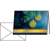 Sigel Weihnachtskarte A6, 220g/qm 10+10 Stück Golden Glitter, Lack-/Folienprägung