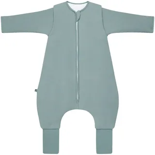 EMMA & NOAH Winter-Sleepoverall Essential mit abnehmbaren Ärmeln und Umschlag-Füßchen 3.5 TOG, gruen, 80