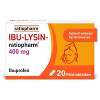 IBU-LYSIN-ratiopharm 400 mg Filmtabletten: Die schnelle Hilfe gegen Schmerzen. Schmerzmittel mit dem Wirkstoff Ibuprofen-Lysin, 20 Stück