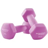 Miweba Sports Kurzhantel Gymnastikhanteln NKH100 - 9 Gewichtsklassen, (Set, Hanteln, Kurzhanteln, Gymnastikhanteln, Hantelset), Aerobic Hantel Set Kurzhantel Fitnesshanteln Gewichte beige 2 x 2,0 kg