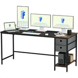 FLEXISPOT FD Schreibtisch 160x60x75cm, Fester Computertisch PC Tisch mit Bücherregal, Home Office PC-Tisch mit 3 Tier Lagerregalen, Schreibtisch fürs Büro, Wohnzimmer