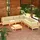 vidaXL Garten-Lounge-Set 8-tlg. mit Creme Kissen Kiefer braun