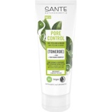 SANTE Pore Control 5in1 Peeling & Maske mit mattierendem Bio-Grüner Tee, BHA & Niacinamid Komplex, vegane Gesichtspflege für Mischhaut, porenverfeinernde Reinigung, 100ml