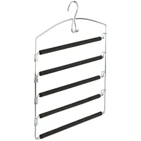 Relaxdays Hosenbügel platzsparend, Hosenkleiderbügel mehrfach, Metall, gepolstert, HBT: 44,5x37x2,7