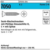 Reyher Blechschraube ISO 7050 SEKO Spitze/PH 3,5x 50 -C-H A 2 1000Stück