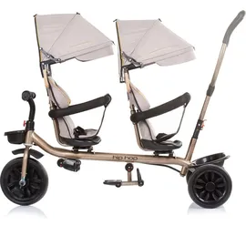 Chipolino Dreirad Hip Hop, zwei Kinder, bis 40 kg, Sitze 360° drehbar beige
