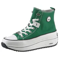 Rieker Sneaker, Plateau, High Top-Sneaker, Schnürschuh in veganer Verarbeitung, Gr. 38, grün-weiß, , 92427926-38