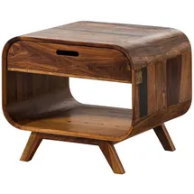 MASSIVMOEBEL24.DE Couchtisch Mailand Dunkelbraun Sheesham 60 x 50 x 50 cm