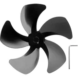 Ofenventilator Mit 5 Flügeln Aus Aluminiumlegierung – Verbessert Die Warmluftzirkulation – Schwarzes Kaminventilator-zubehör