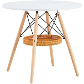 stilvora Esstisch Ø 80 cm weiß