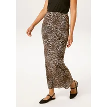 Aniston CASUAL Maxirock Damen Animalprint Beige/Braun/Schwarz 36