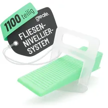 greate 1100-teiliges Fliesen Nivelliersystem 2mm - Fliesenverlegehilfe Set mit 1000 Zuglaschen & 100 Keile