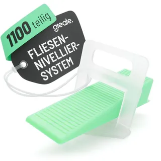 greate 1100-teiliges Fliesen Nivelliersystem 2mm - Fliesenverlegehilfe Set mit 1000 Zuglaschen & 100 Keile