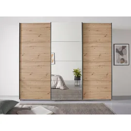 Rauch Schwebetürenschrank RAUCH "Kleiderschrank Schrank Garderobe Wäscheschrank Ankleide OTELI", braun (eiche artisan), B:271cm H:210cm T:68cm, Holzwerkstoff, Schränke, Schwebetürenschrank, mit Mittelspiegel, in verschiedenen Dekor- und Hochglanzfarben