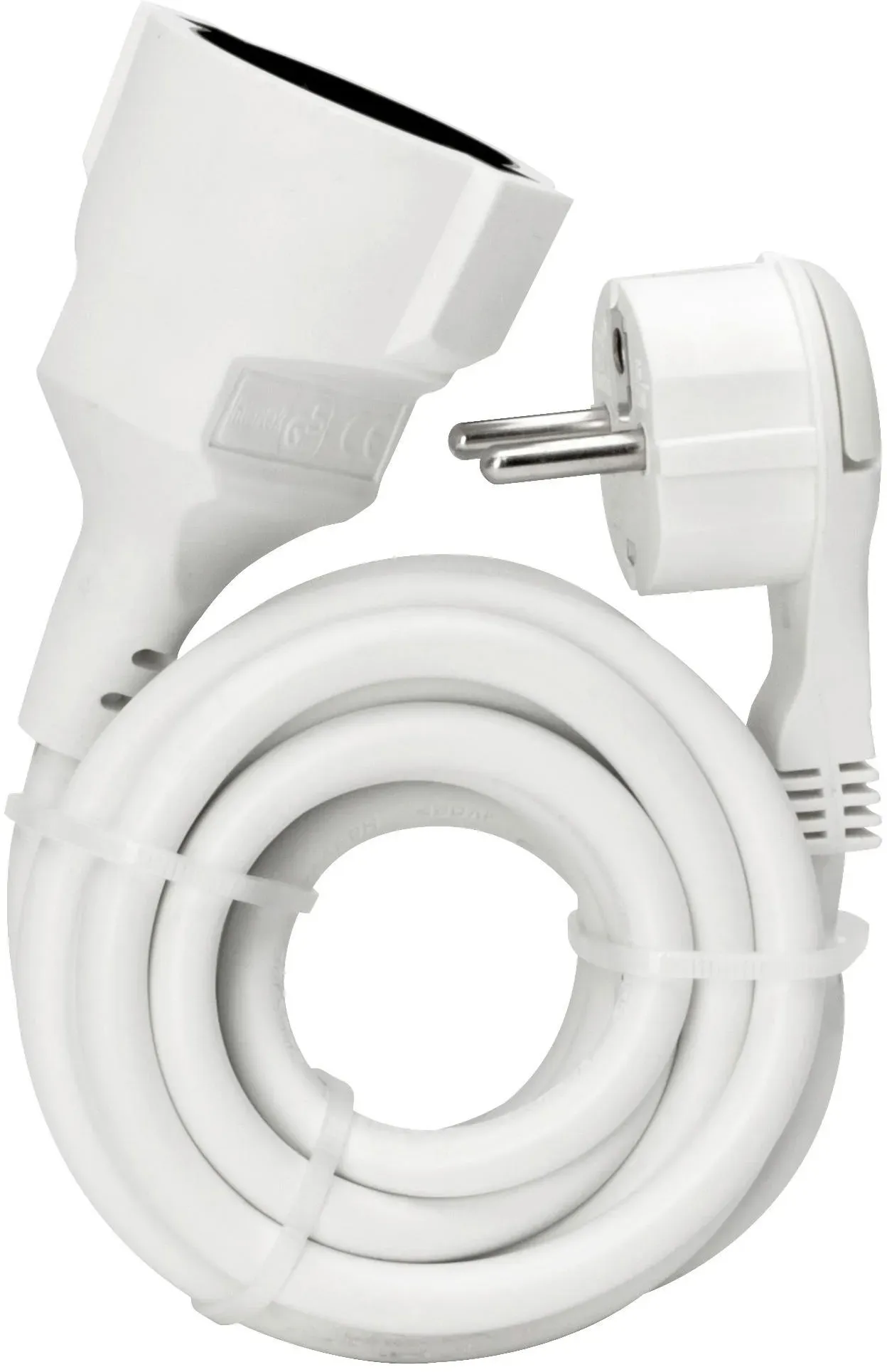 Verlängerungskabel in Weiß mit Flachstecker