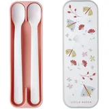 Mepal Fütterlöffel Mepal Mio – Babylöffel – Kleinkind Fütterlöffel – Baby Besteck – Spülmaschinengeeignet – BPA frei – 2er Besteck Set – Flowers Butterflies