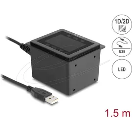 DeLock USB Barcodescanner 1D und 2D kabelgebunden für den stationären Einbau