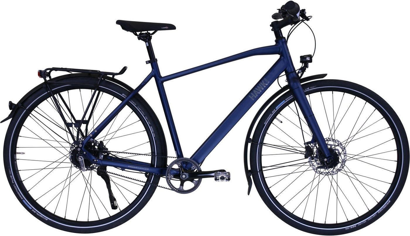 HAWK Bikes Trekkingrad HAWK Trekking Gent Super Deluxe Ocean Blue, 8 Gang Shimano Nexus Schaltwerk blau 58 cm