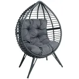 ESTEXO Lounge Sessel Rattansessel Polyrattan Korbsessel Rattan Relaxsessel mit Kissen