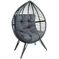 ESTEXO Lounge Sessel Rattansessel Polyrattan Korbsessel Rattan Relaxsessel mit Kissen