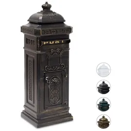 Relaxdays Standbriefkasten Antik Gold