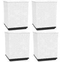 VidaXL Pflanzkübel 4 Stk. Weiß 30x30x37 cm Polypropylen