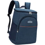 Dilwe Kühlrucksack, Isolierte Lunchtasche aus Verdickter Aluminiumfolie mit Großem Fassungsvermögen für Picknick-Camping, mit Verstellbaren Schultergurten (Dunkelblau)