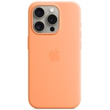 Apple Silikon Case mit MagSafe für iPhone 15 Pro Sorbet Orange