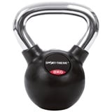 Sport-Thieme Kettlebell gummiert Mit glattem Chrom-Griff | Hochwertige Kugelhantel in 11 Gewichtsklassen: 4 kg - 32 kg | Schwarz | Markenqualität