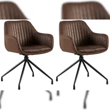 CLP 2er Set Esszimmerstuhl Welby I Drehbarer Sessel bis 150 kg belastbar I Schwenkbarer Polster-Stuhl