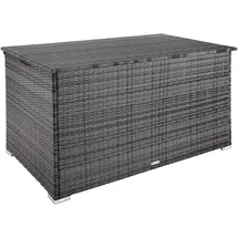 Tectake tectake® Auflagenbox, mit Aluminiumgestell und Rattangeflecht, komfortable Hubautomatik, 145 x 82,5 x 79,5 cm