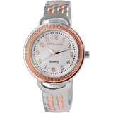 Excellanc Damen-Spangenuhr Metall Perlmutt Mode Elegant Analog Quarz 1800234 (silberfarbig roségoldfarbig)