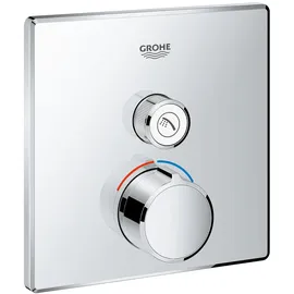 Grohe SmartControl Unterputzmischer mit 1 Absperrventil, eckige Rosette, Verbraucher, chrom,