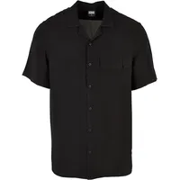 URBAN CLASSICS Viscose Camp Kurzarmhemd Black S