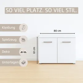 Rauch Kommode RAUCH "Gamma", alpinweiß, B:80cm H:61cm T:42cm, Holzwerkstoff, Sideboards, Kommode, mit 2 Türen, verstellbaren Böden und viel Stauraum MADE IN GERMANY