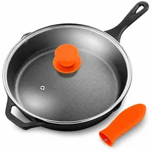NutriChef 10" Vorgewürzte Gusseisenpfanne Bratpfanne 25,4 cm