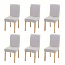 Mendler Esszimmerstuhl Littau Textil creme-beige 6er Set