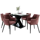 MIRJAN24 Stuhl Rene (1 Stück), Beine aus Metall, 57x50x83 cm rosa