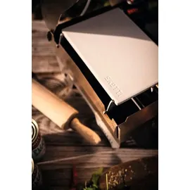 Skotti Pizzastein 24 cm Edelstahl/Stein beige