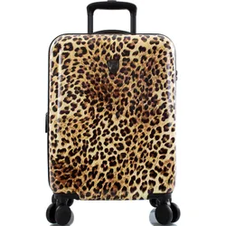 Hartschalen-Trolley HEYS "Leopard, 53 cm", Gr. B/H/T: 38cm x 53cm x 23cm 40 l, braun (braun leopard), Polycarbonat, Koffer, Heys x Joachim Llambi Handgepäck-Koffer Reisegepäck