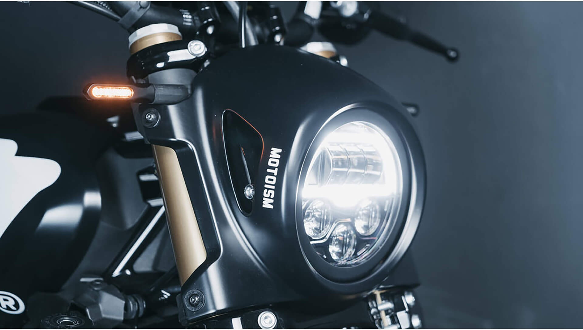 MOTOISM INDIAN Blinker SPRING Blinklicht, schwarz