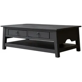 Tikamoon Couchtisch aus Kiefer massiv Thaki black 100 × 60