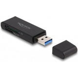 Delock Card Reader SuperSpeed USB 5 Gbps für SD und Micro SD Speicherkarten (USB), Speicherkartenlesegerät, Schwarz