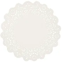 Partydeco Tischsets Papier 35,5cm mit offenem Ornament Rand 50 Stück - Einweg Platzsets - Vielseitige Platzdeckchen & Tischuntersetzer für Weihnachten Hochzeit Geburtstag - Weiß