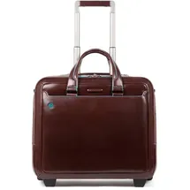 Piquadro Blue Square 2 Rollen Businesstrolley Leder 37 cm Laptopfach rot