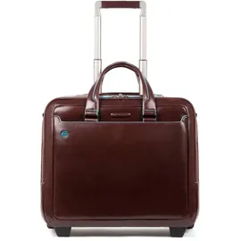 Piquadro Blue Square 2 Rollen Businesstrolley Leder 37 cm Laptopfach rot